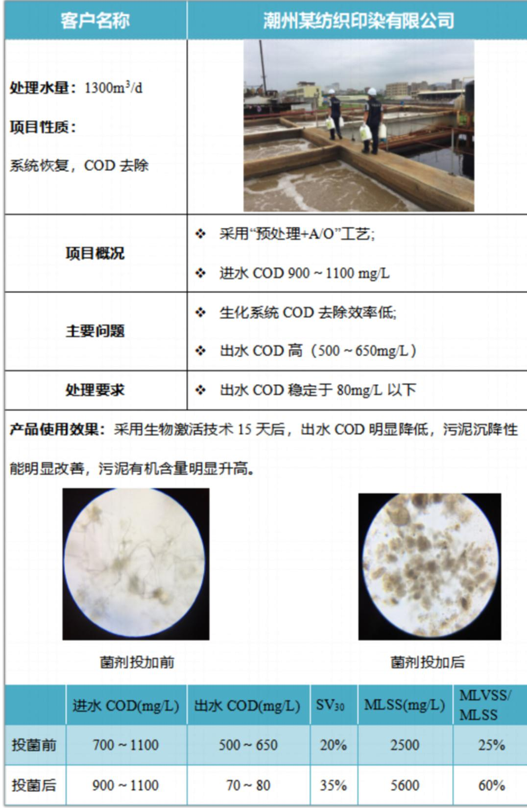 潮州某紡織印染廢水COD降解案例1